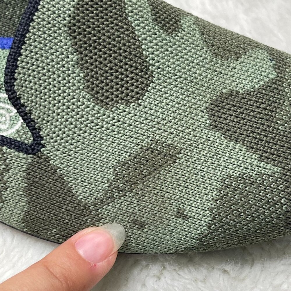 Rothy’s Women's Green Grey The Loafer Olive Camo Flats Shoes Size 6.5 - Picture 10 of 11